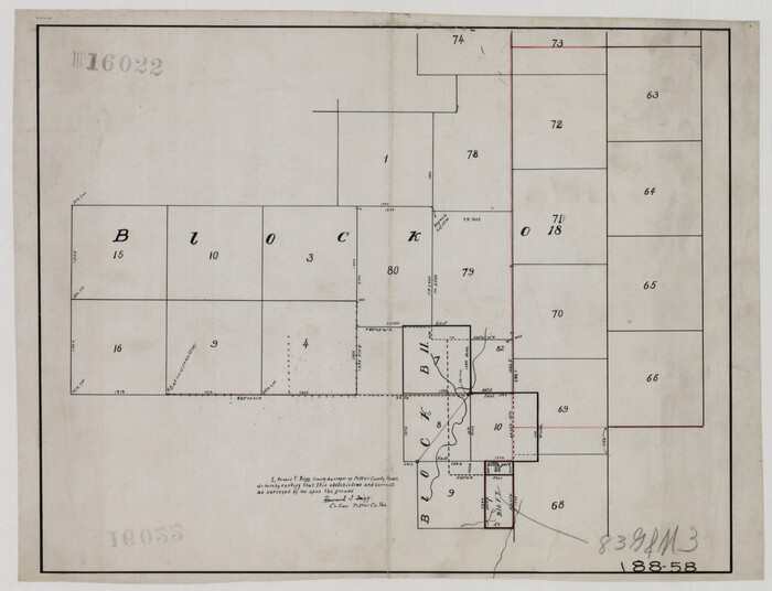 93108, [Sketch Showing Blocks O18 and B11], Twichell Survey Records