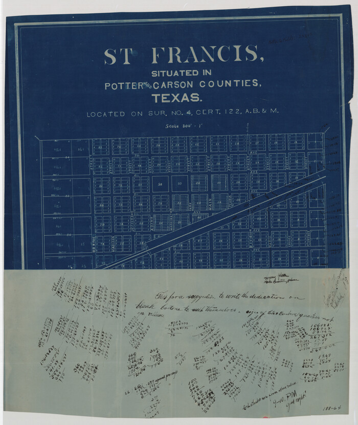 93109, St Francis situated in Potter and Carson Counties, Texas, Twichell Survey Records