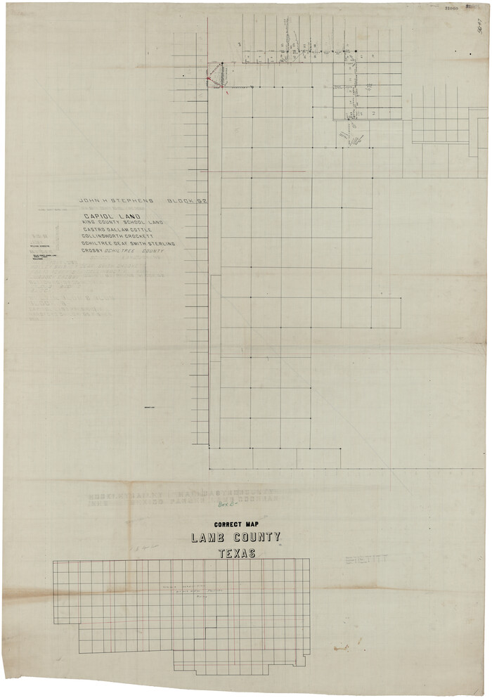 93139, Correct Map Lamb County (skeleton sketch), Twichell Survey Records