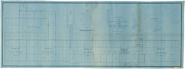 93165, Sketch for Blocks D6, D7, D8 situated in Val Verde County, Texas, Twichell Survey Records