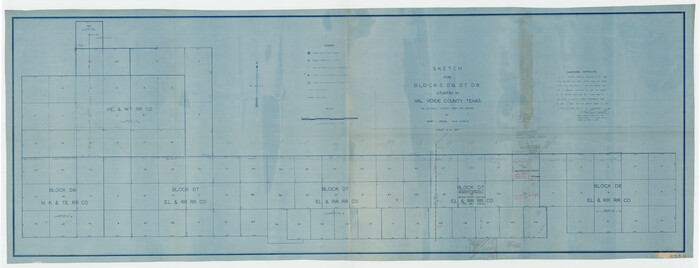 93165, Sketch for Blocks D6, D7, D8 situated in Val Verde County, Texas, Twichell Survey Records