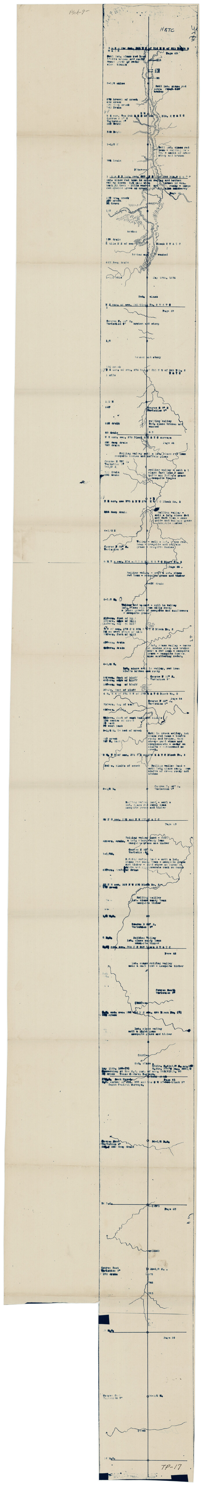 93182, [Strip Map showing T. & P. connecting lines], Twichell Survey Records