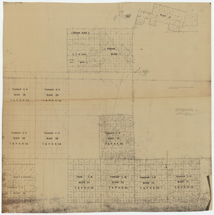 93195, [J. Poitevent Blocks 1 and 2, T. & P. Blocks 31-36, Townships 3N-5N and other Blocks in vicinity], Twichell Survey Records