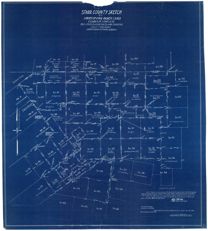 9320, Jim Hogg County Rolled Sketch EJF, General Map Collection