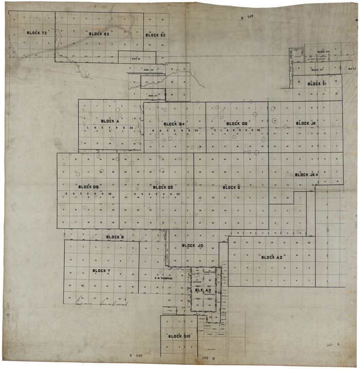 93205, [Sketch showing the Northwest part of Hale County and the Northeast part of Lamb County], Twichell Survey Records