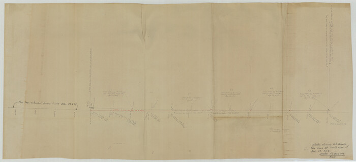 93218, Sketch showing W. C. Powell's two lines at south side of Blk. 37, T.5S, Twichell Survey Records