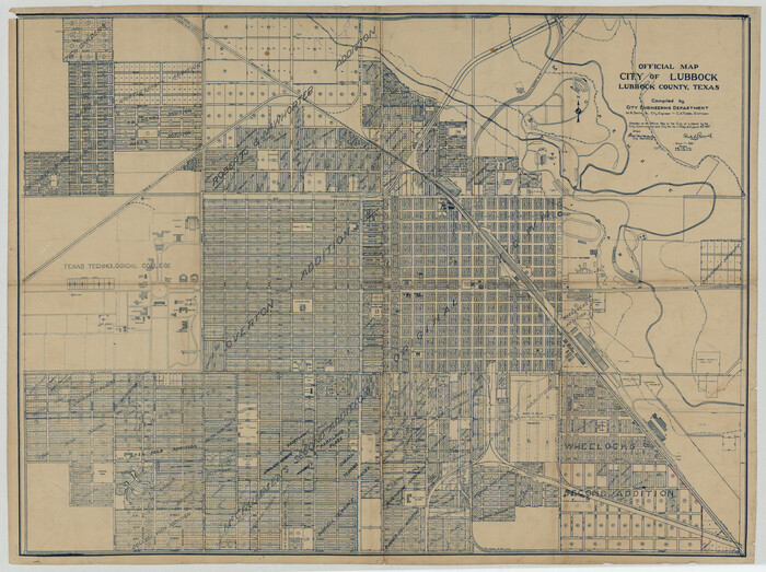 93220, Official Map City of Lubbock Lubbock County, Texas, Twichell Survey Records
