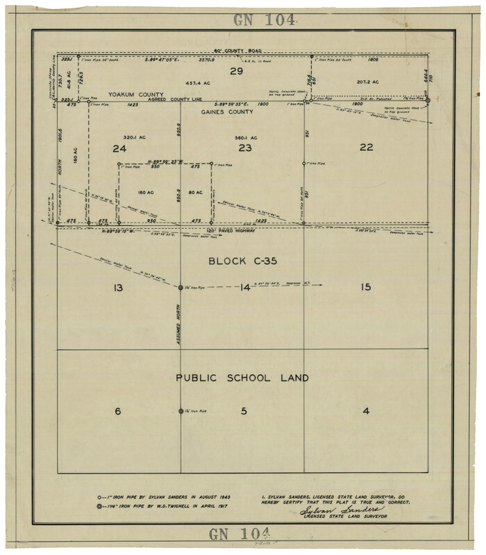 93227, [Block C-35 Public School Land], Twichell Survey Records