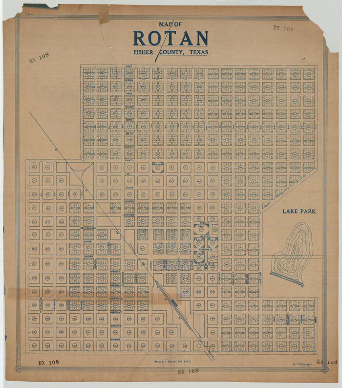 93231, Map of Rotan Fisher County, Texas, Twichell Survey Records