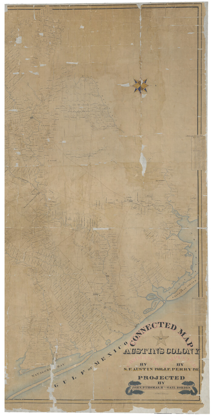 93359, Connected Map of Austin's Colony (1892 tracing), General Map Collection - 1