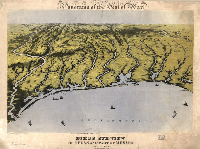93360, Panorama of the Seat of War - Birds Eye View of Texas and Part of Mexico, Library of Congress - 1