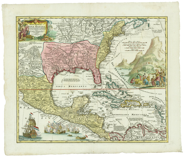 93408, Regni Mexicani seu Novae Hispaniae, Ludovicianae, N. Angliae, Carolinae, Virginiae, et Pennsylvaniae, General Map Collection - 1
