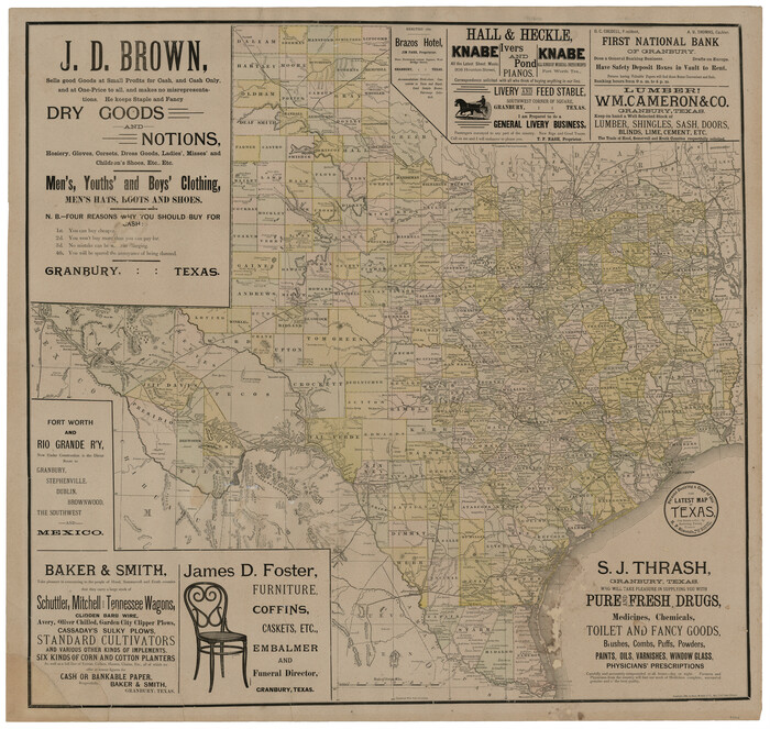 93422, The Latest Map of Texas, General Map Collection
