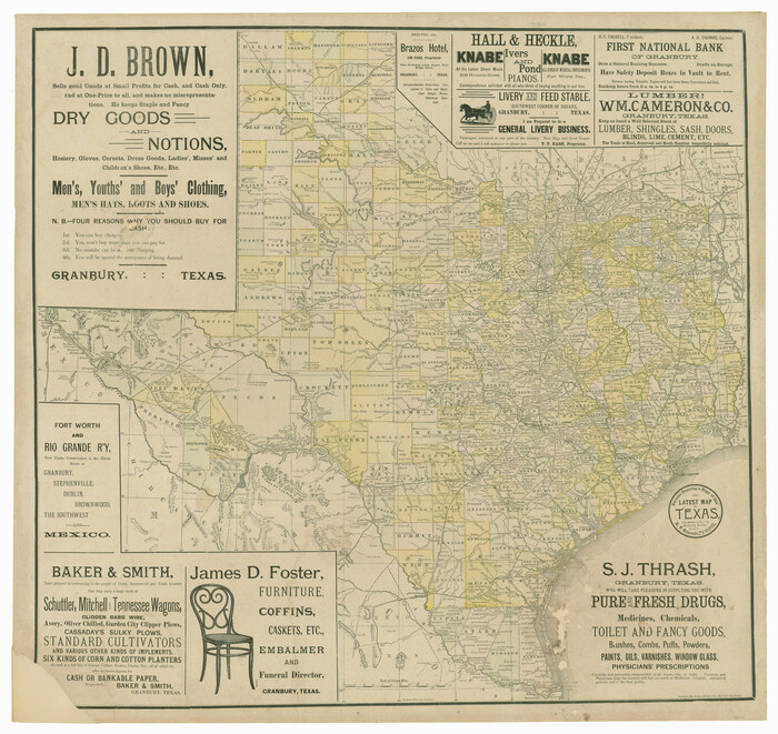 93422, The Latest Map of Texas, General Map Collection