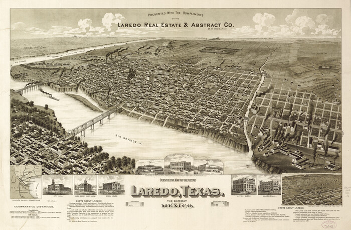 93478, Perspective Map of the City of Laredo, Texas, the Gateway to and from Mexico, Library of Congress