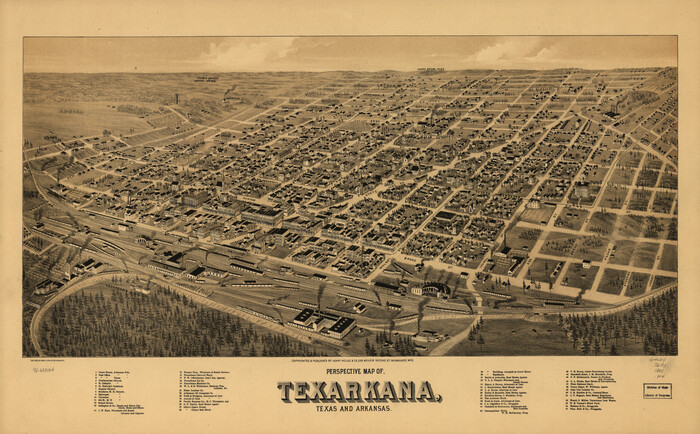 93485, Perspective Map of Texarkana, Texas and Arkansas, Library of Congress