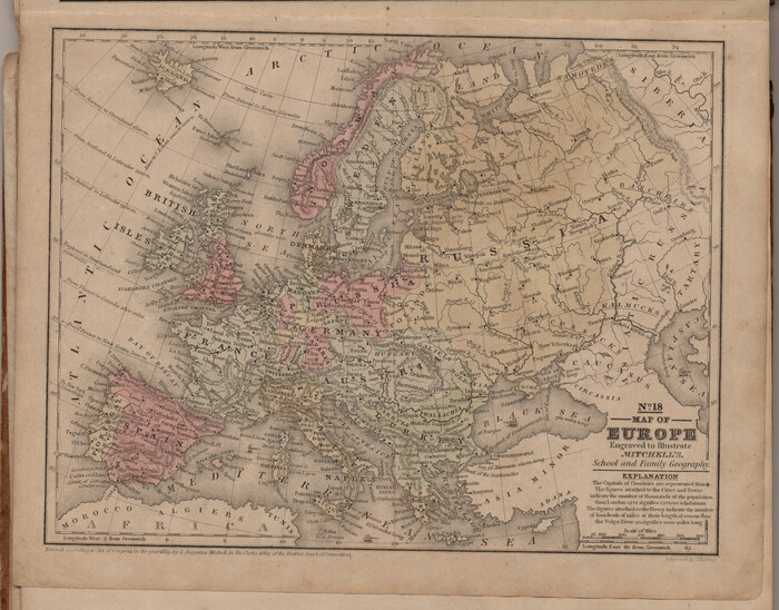 93502, Map of Europe engraved to illustrate Mitchell's school and family geography, General Map Collection