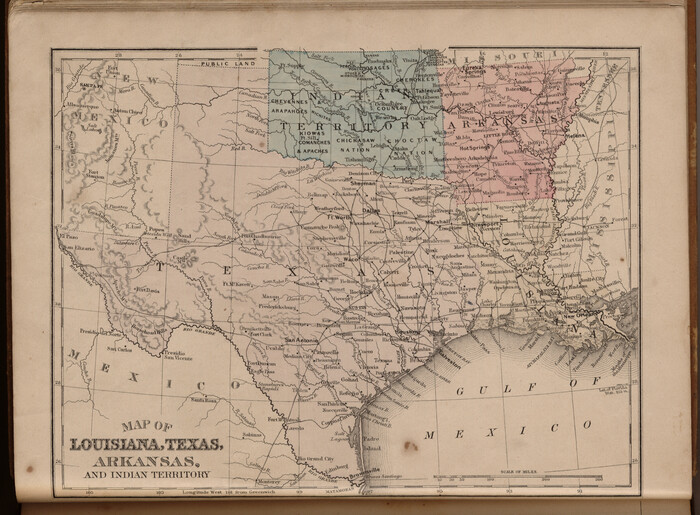 93519, Map of Louisiana, Texas, Arkansas and Indian Territory, General Map Collection