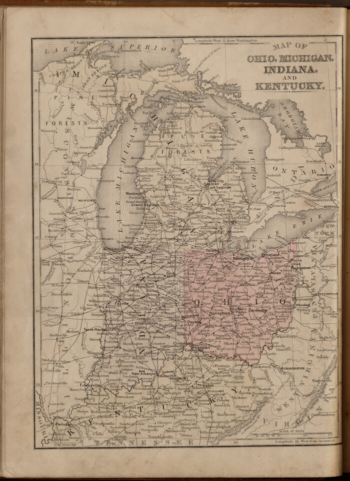 93520, Map of Ohio, Michigan, Indiana and Kentucky, General Map Collection
