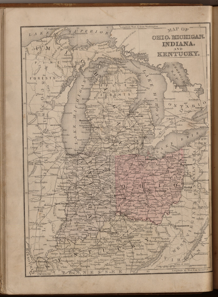 93520, Map of Ohio, Michigan, Indiana and Kentucky, General Map Collection