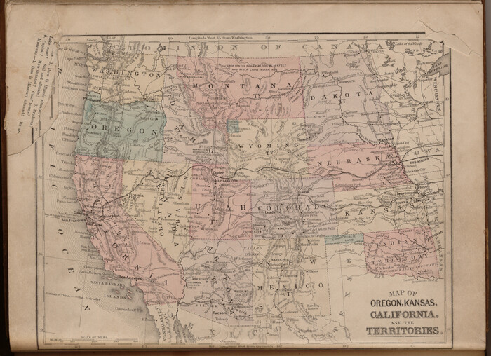 93522, Map of Oregon, Kansas, California, and the Territories, General Map Collection