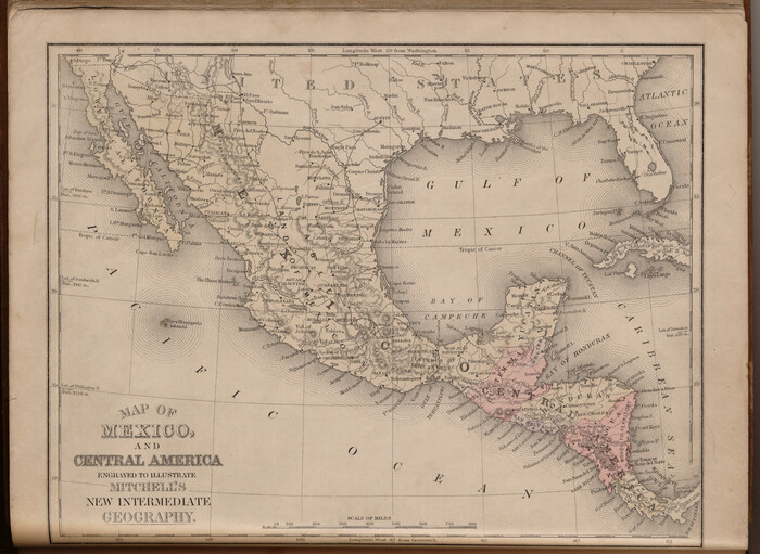 93523, Map of Mexico and Central America engraved to illustrate Mitchell's new intermediate geography, General Map Collection