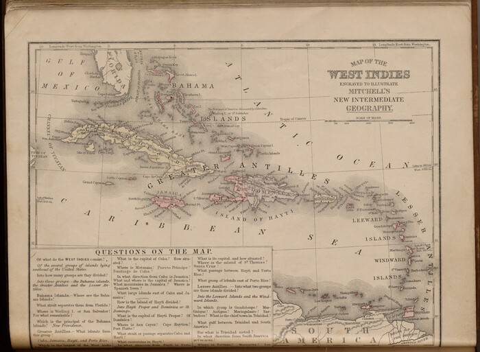 93524, Map of the West Indies engraved to illustrate Mitchell's new intermediate geography, General Map Collection
