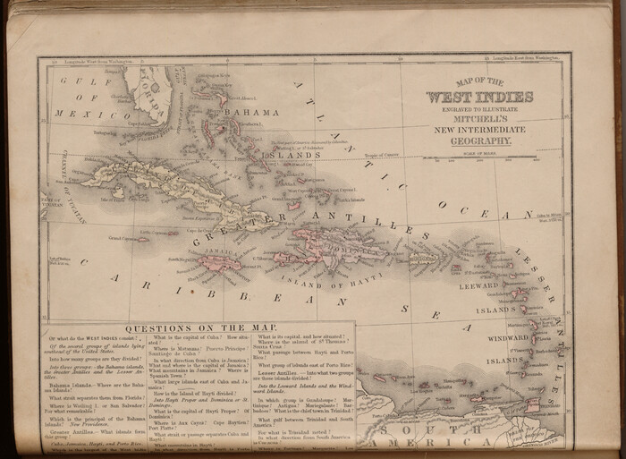 93524, Map of the West Indies engraved to illustrate Mitchell's new intermediate geography, General Map Collection