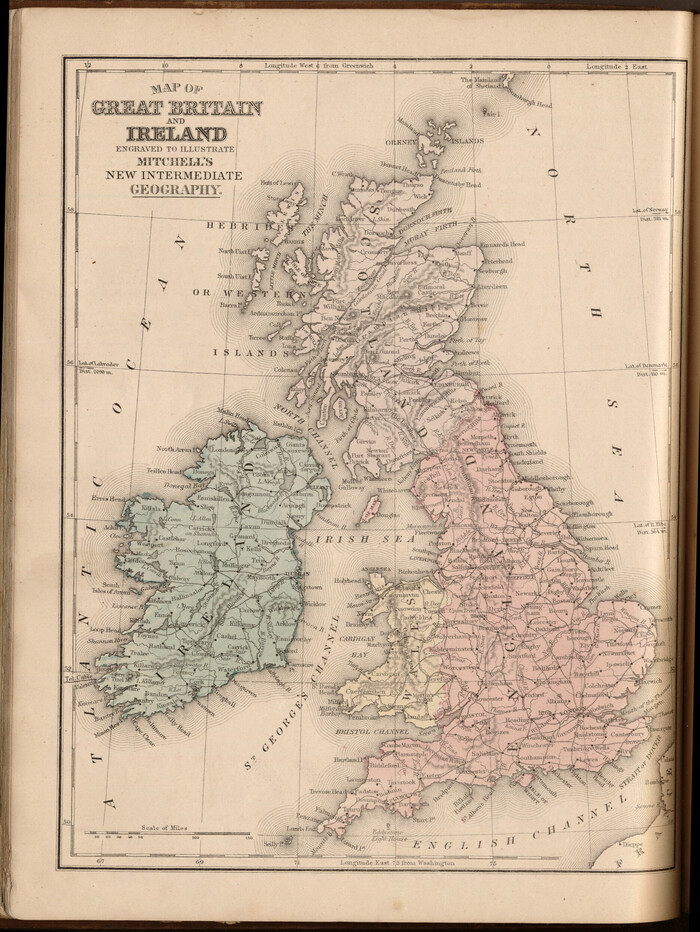93527, Map of Great Britain and Ireland engraved to illustrate Mitchell's new intermediate geography, General Map Collection
