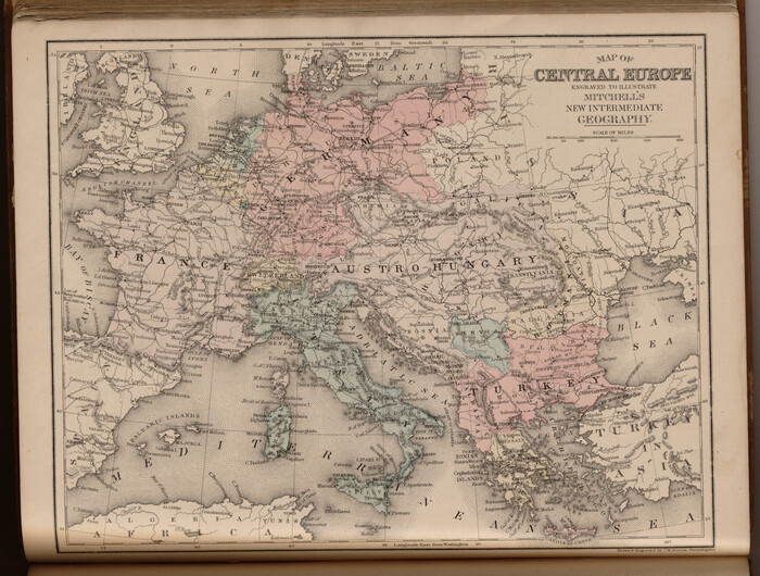 93528, Map of Central Europe engraved to illustrate Mitchell's new intermediate geography, General Map Collection