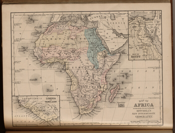 93530, Map of Africa engraved to illustrate Mitchell's new intermediate geography (Inset 1: Map of Egypt / Inset 2: Liberia and Sierra Leone), General Map Collection