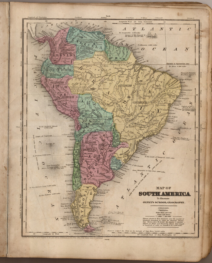 93545, Map of South America to illustrate Olney's school geography, General Map Collection