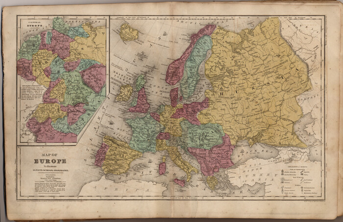 93546, Map of Europe to illustrate Olney's school geography (Inset: Central Europe), General Map Collection