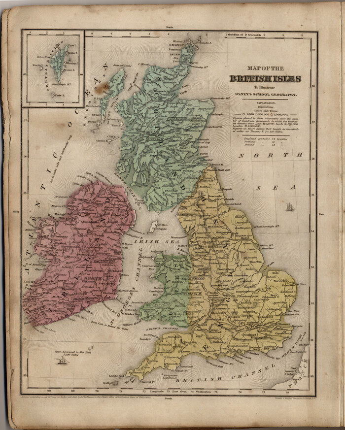 93547, Map of the British Isles to illustrate Olney's school geography (Inset: Shetland Isles), General Map Collection
