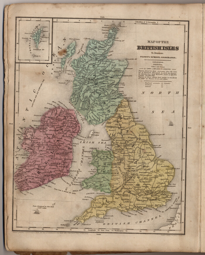93547, Map of the British Isles to illustrate Olney's school geography (Inset: Shetland Isles), General Map Collection