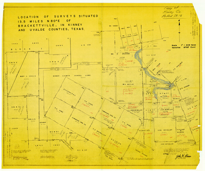 9355, Kinney County Rolled Sketch 16, General Map Collection