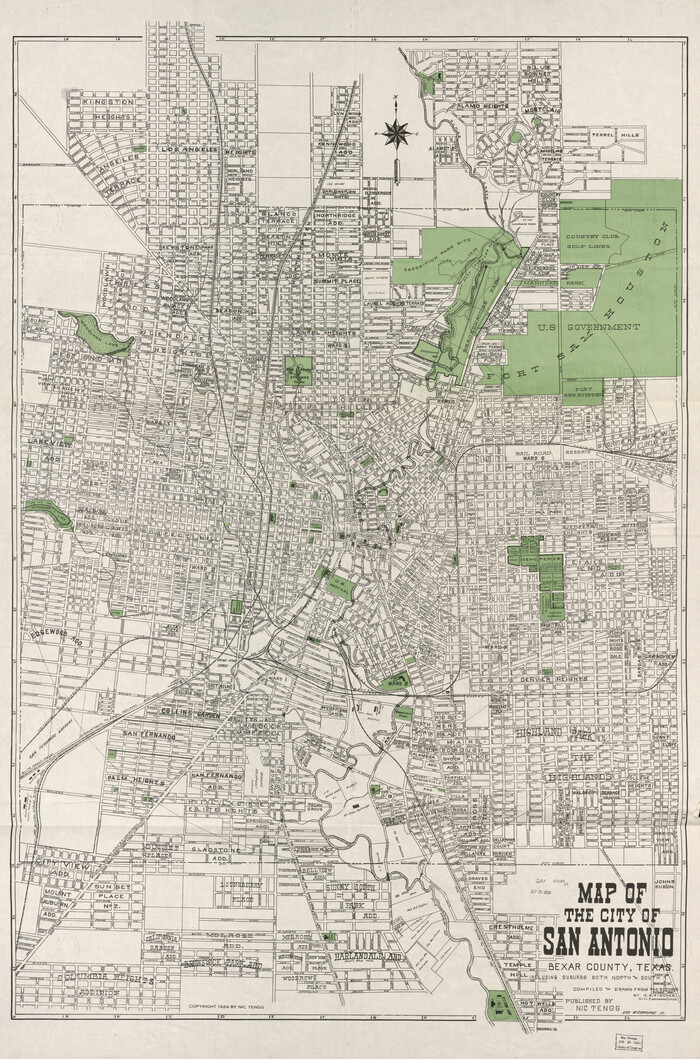 93556, Map of the city of San Antonio, Bexar County, Texas including suburbs both north and south, Library of Congress