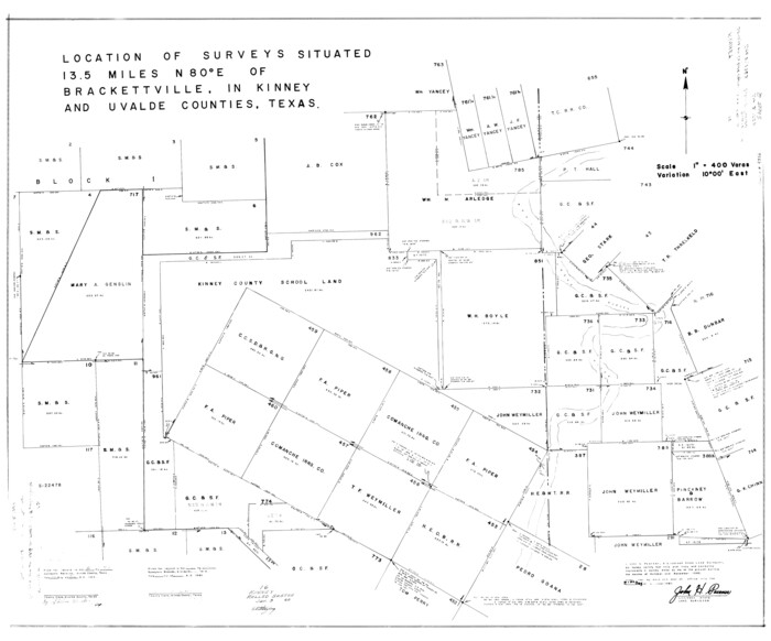 9356, Kinney County Rolled Sketch 16, General Map Collection
