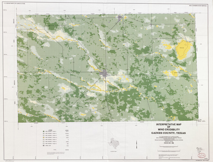 93561, Interpretative map of wind erodibility. Gaines County, Texas, Library of Congress