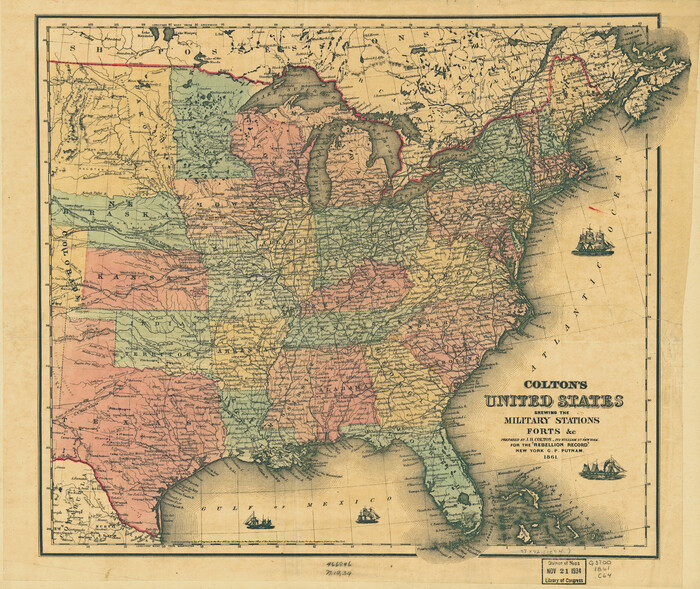 93565, Colton's United States shewing the military stations, forts, &c, Library of Congress