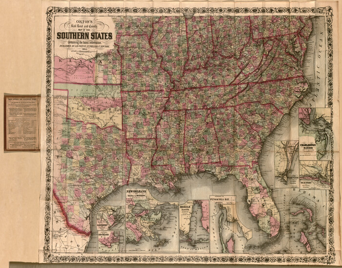 93570, Colton's rail road and county map of the southern states containing the latest information., Library of Congress