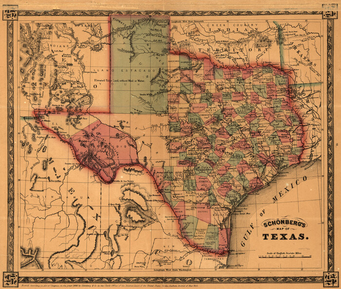 93575, Schönberg's map of Texas., Library of Congress