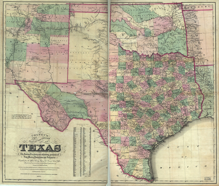 93579, Colton's new map of the state of Texas, the Indian Territory and adjoining portions of New Mexico, Louisiana, and Arkansas, Library of Congress