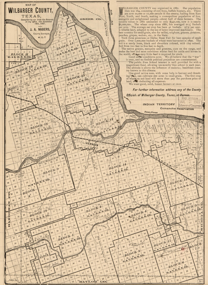 93587, Map of Wilbarger County, Texas, Library of Congress
