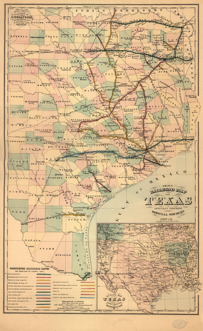 93597, Gray's railroad map of Texas., Library of Congress