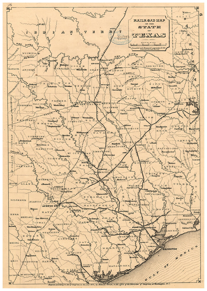 93599, Railroad map of the state of Texas / compiled and engraved expressly for the American railroad manual., Library of Congress