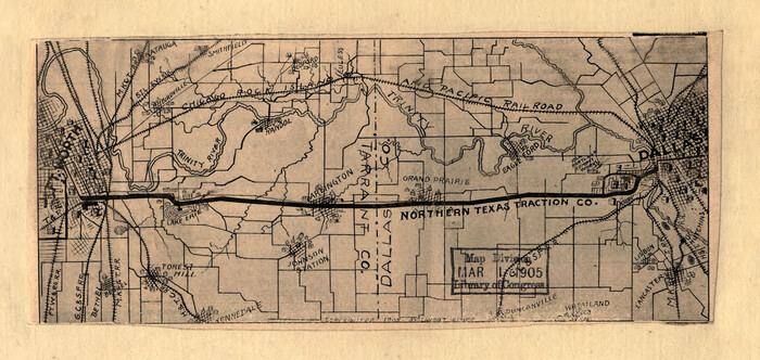 93602, Map showing railroads and connecting lines of the Northern Texas Traction Co. from Ft. Worth to Dallas, Texas, Library of Congress
