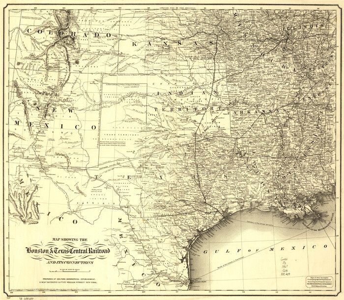 93604, Map showing the Houston & Texas Central Railroad and its connections, Library of Congress