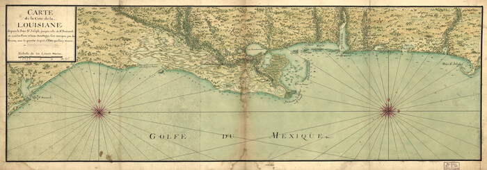 93607, Carte de la côte de la Louisiane depuis la Baye St. Joseph, jusqu'à celle de St. Bernard où tous les ports et bons mouillages sont marquez par des ancres; avec la quantité de piés d'eau que l'on y trouve., Library of Congress