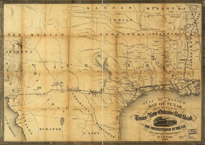 93612, Map of Texas, showing the line of the Texas and New Orleans Rail Road, and its connections in the U.S. and adjacent territories., Library of Congress